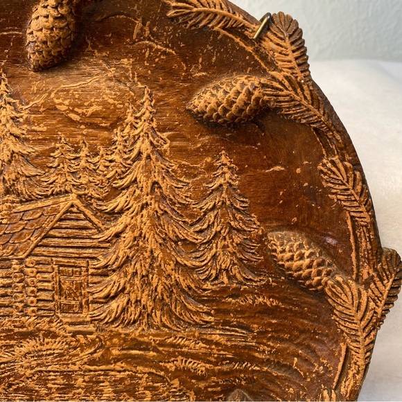Rustic Cabin Pinecone Decorative Plate - Picture 3 of 8
